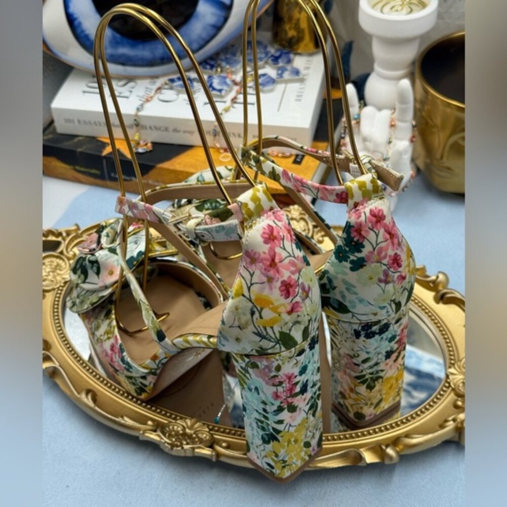 🆕 TED BAKER 🧿 NWOT MADDY Satin Flowers Heeled Sandals, Sz 36 US 6 - Picture 9 of 16